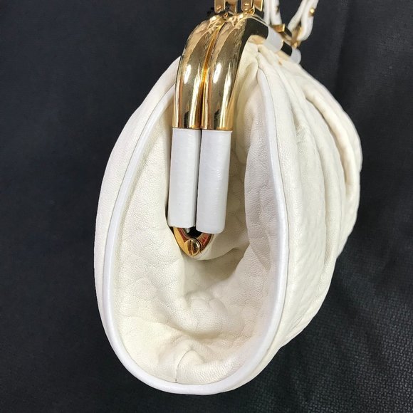 Auc New Dolce and Gabbana Deerskin Pleated Handbag - Picture 4 of 11